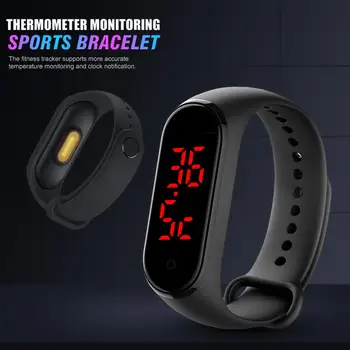 

Smart Bracelet Thermometer Body Temperature Measurement Health Heart Rate Smart Band Watch Waterproof Fitness Tracker Pedometer