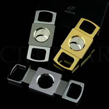 COHIBA сигары резак Карманный металлический сиггар резак острый нержавеющая сталь лезвие Портативный сигары резки Открытый сигары нож W/Подарочная коробка