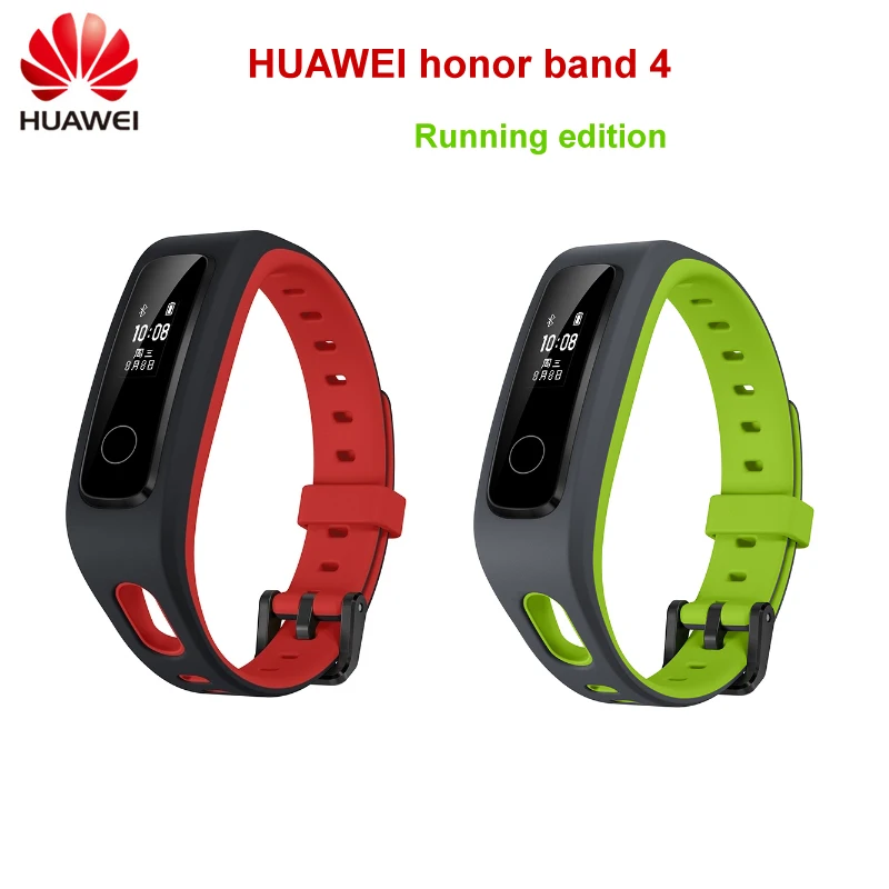 Умный Браслет huawei Honor Band 4 для бега Amoled, цветной сенсорный экран 0,95 дюйма, для плавания, для обнаружения пульса и сна