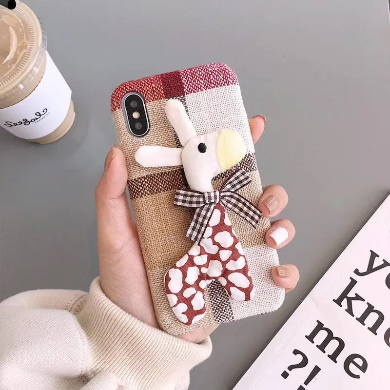 OnePlant тканевый чехол для телефона для iphone X милый олененок для iphone 6 7 8plus Мягкий чехол для iphone Xs XR XsMax милый мультяшный пони чехол