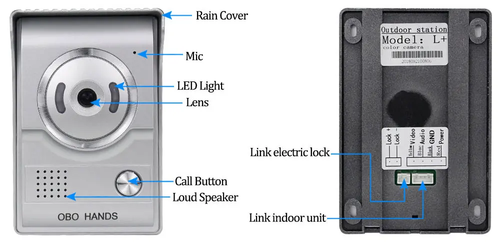 Casa 700tvl wired vídeo campainha intercom chamada