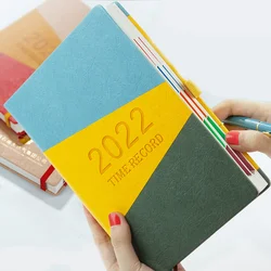 Bloc notes de couleur A5, 200 feuilles, carnet de notes, planificateur, Journal quotidien, hebdomadaire, mensuel, année, fournitures scolaires et de bureau, 2022 