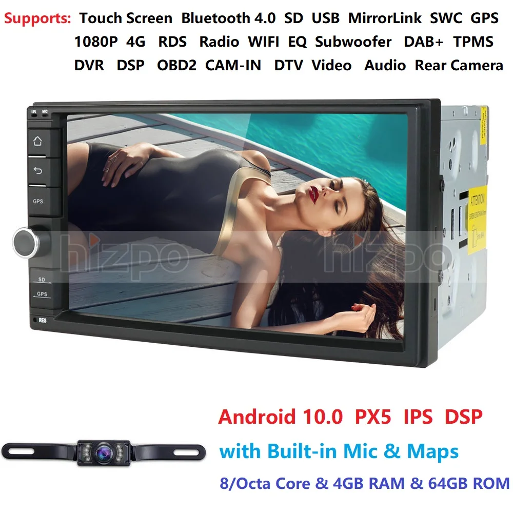 Universal 2 din Octa core 7'' Android 10.0 Car Radio Stereo multimedia Player WIFI 2din GPS Navigation SWC NXP6686 NO DVD 4G+64G