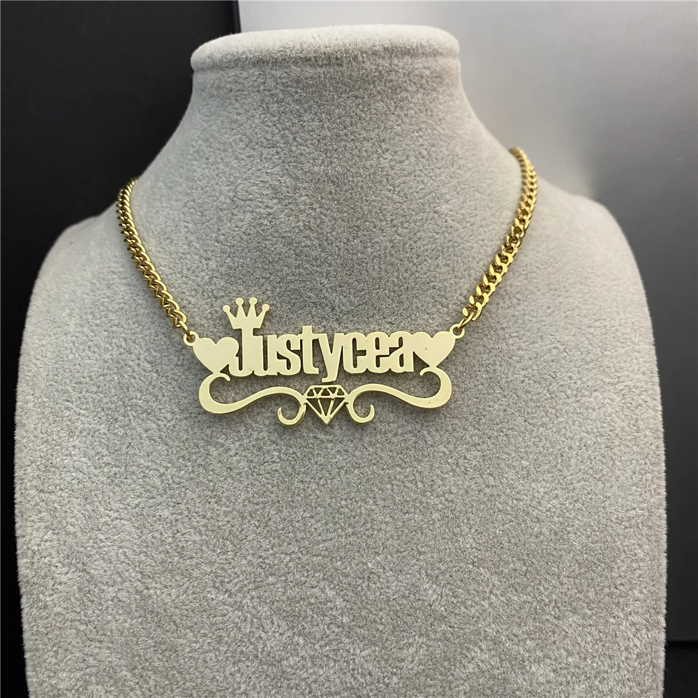 VishowCo Custom Name Necklace Stainless 