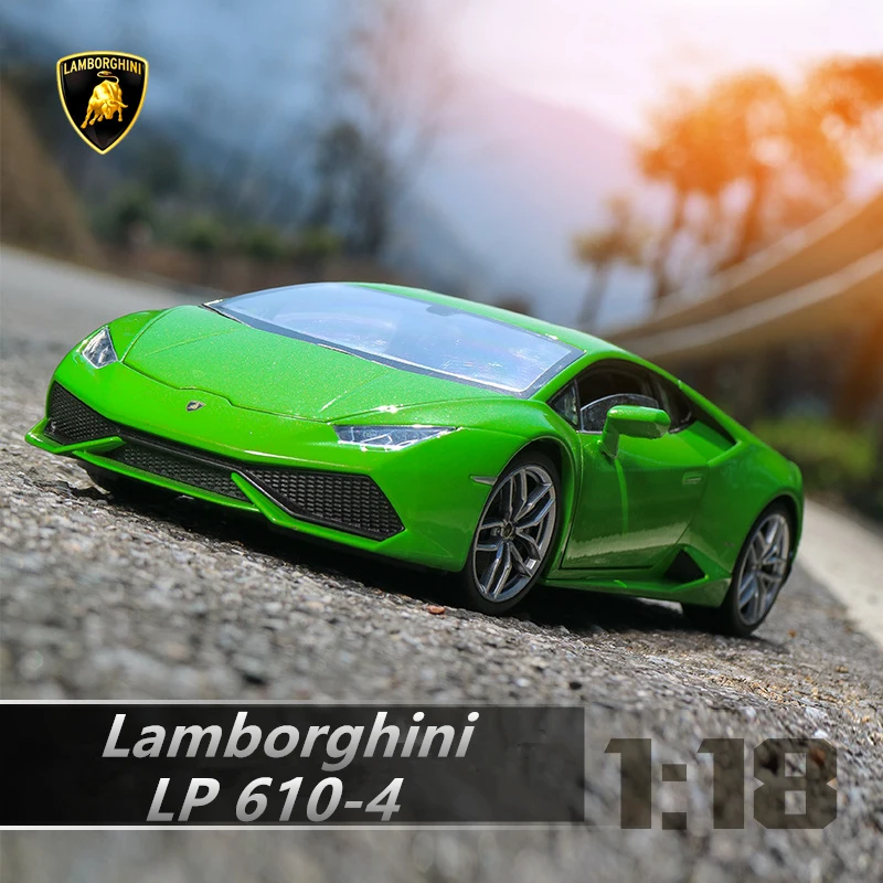 welly 1:18 Lamborghini LP610-4 alloy car model simulation car decoration collection gift toy Die casting model boy toy