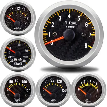 

2" 52mm Tachometer/Boost/Water Temp/Oil Temp/Oil Press/Voltage/ Analog led White Case Auto tachometer boat speedometer car rpm