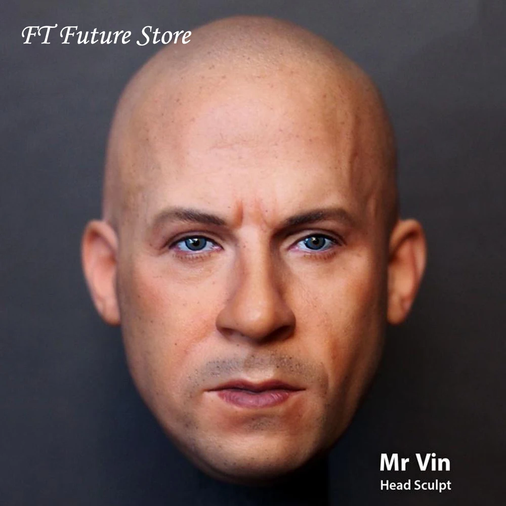 

Collectible 1/6 ACE Driver Macho Mr.Vin Diesel Head Craved Sculpt Bald Model for 12'' Strong Action Body Accessory