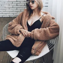 T0647bf-Стильное повседневное женское пальто Осень и зима стиль Европа и Америка имитация меха плюшевое Свободное пальто