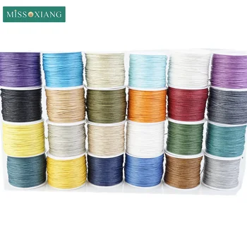 

70meters DIY Colorful Waxed Cotton Cord Rope Waxed Thread Cord String Strap Necklace Rope for Jewelry Making 1.0mm