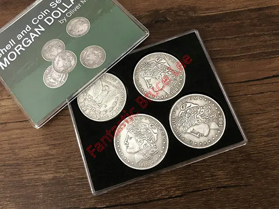 Morgan Dollar Shell and Coin Set-магический трюк, веселая магия, вечерние, Волшебная монета
