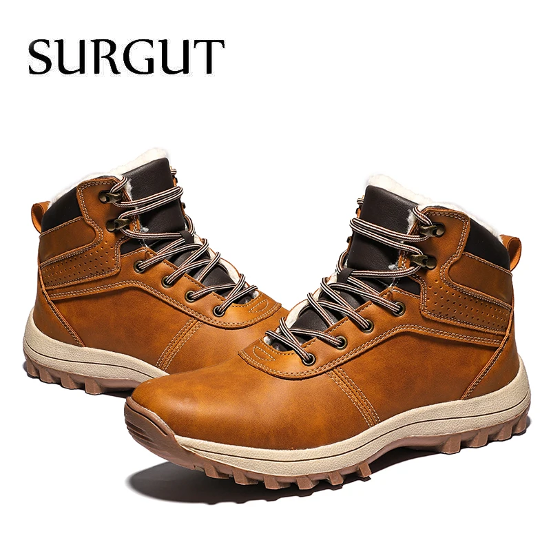 53 Off 安い Surgut 男性ブーツ本革レースアップメンズ靴高品質