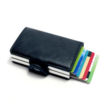 

Multi-Function Aluminum Business PU Wallet For Men Slim & Mini Aluminium Secrid 12-24Cards RFID Card Holder New Wallet