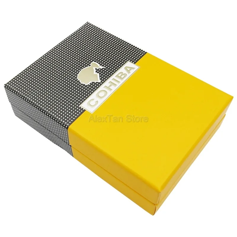 Lighter Box Профессиональный ветрозащитный 3 фонарь COHIBA в форме змеи и рта, зажигалка для сигарет со встроенным портсигар - Цвет: Lighter Box