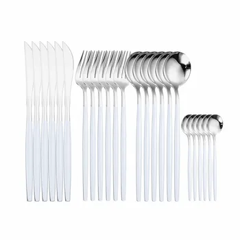 

Gold Tableware Set 24 Piece Golden Cutlery Set Stainless Steel Dinnerware Sets Flatware Silverware Knife Fork Spoon Gift Box Set
