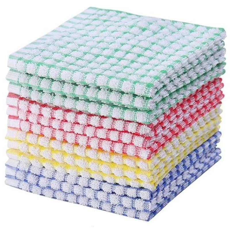 Kitchen Dish Towels, Bulk Cotton Kitchen Hand Towels, 10 Pack Dishcloth