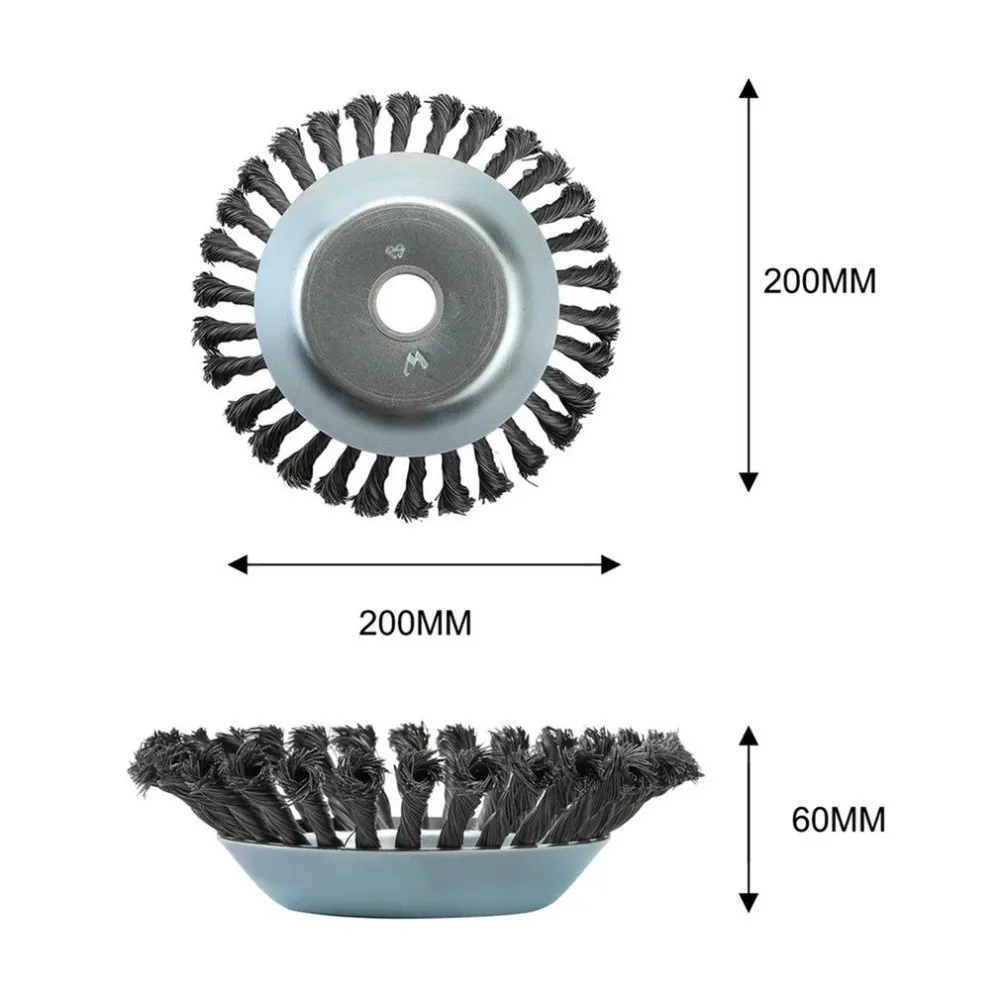 

Weed Brush Rotary Joint Twist Knot Steel Wire Wheel Brush Disc 25.4x200mm Landscaping&Cutting Irrigation Machinery Accessaries