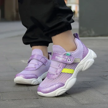 

Best Kids Running Shoes For Girls Young Sport Shoes Solid Color Soft Breathable Boy School Shoes Purple Girls Luxury Brand Shoes
