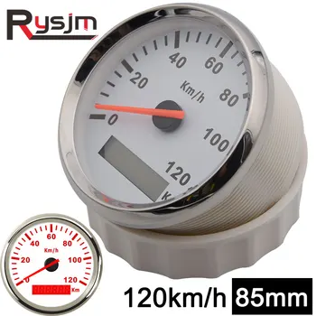 

Universal Speedometer 85mm Meter 120km/h Speed Odometer Gauge Red Backlight For Auto Truck speedboat ECC tachometer induction