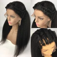 Kinky Straight Wig Maxine Hair Lace Front Human Hair Wigs For Women Yaki Human Hair Wig Glueless Kinky Straight Hair Frontal Wig 1