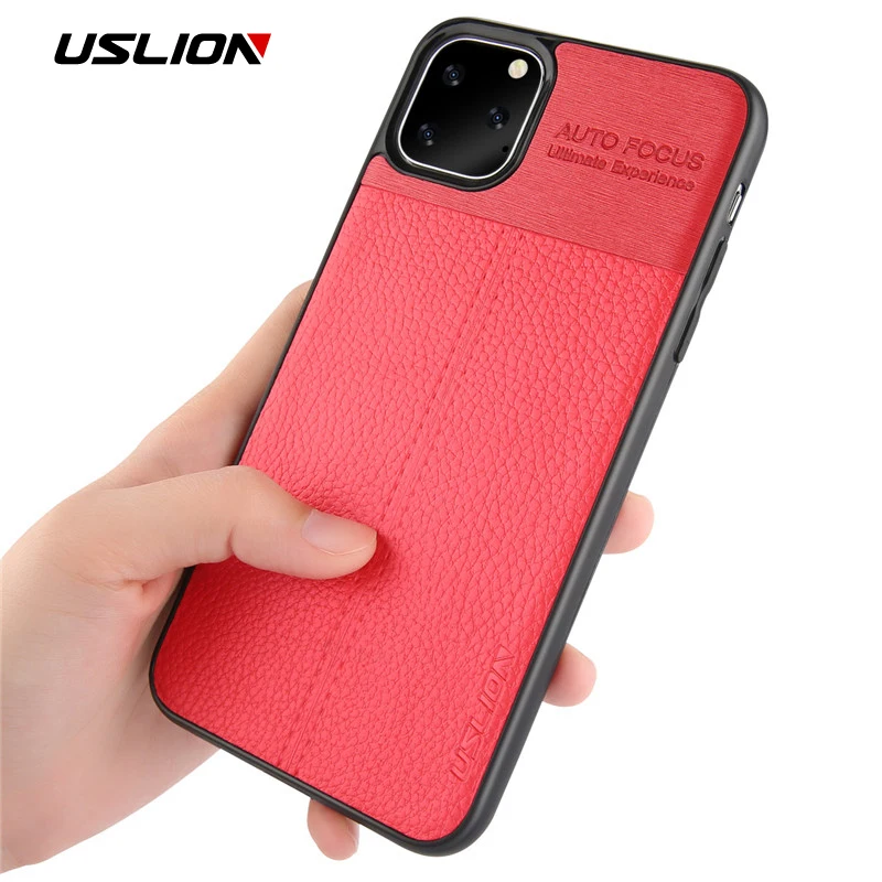 USLION чехол для телефона из искусственной кожи iPhone 11 Pro Max X XR XS Модный текстурный 7 8 6