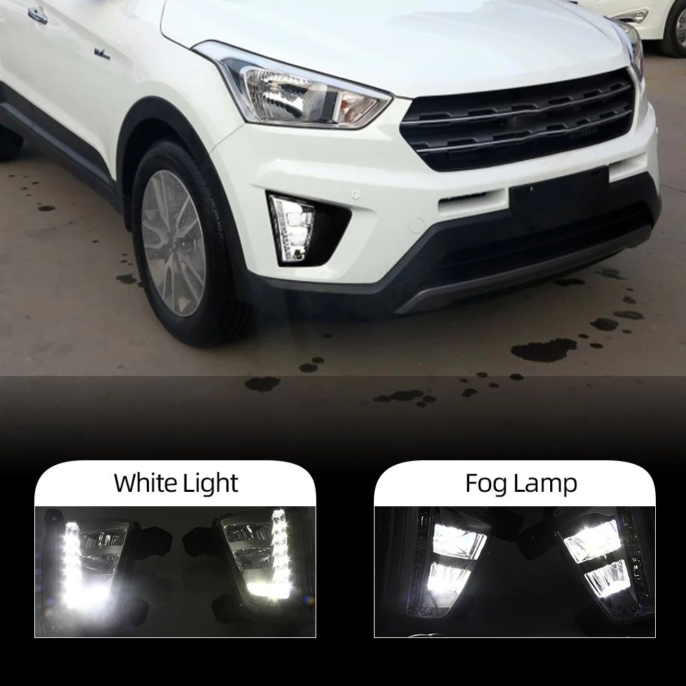 Автомобильная проблесковая для Hyundai ix25 Creta 2014 2015 2016 вождения DRL дневные ходовые