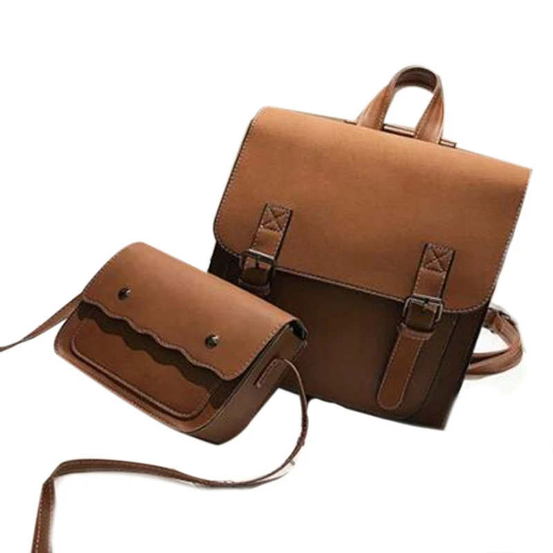 

ABZC-Leather Ladies Teen Female Large Capacity Pu Travel Bag Retro Bag