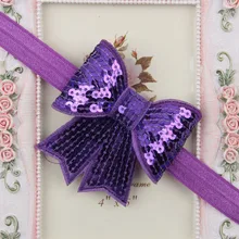 Европа и Америка Горячая Распродажа Детские аксессуары для волос вышитая большая блестка Бант Детская резинка для волос Вечеринка день рождения фотосессия