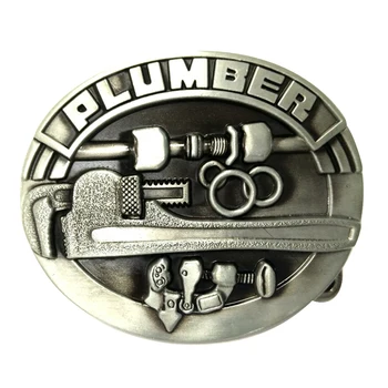 

Engraved PLUMBER Saw Tools Men's Belt Buckle for Jean Leather Belt Ornament