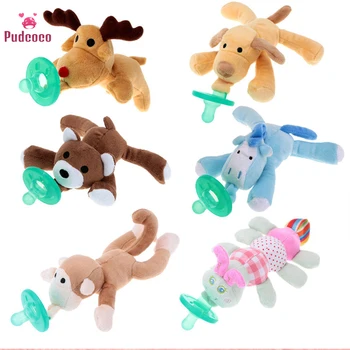 

Pudcoco Brand Newborn 1PC Cartoon Infant Baby Boy Girl Silicone Pacifiers Toys Cuddly Plush Animal Baby Feeding Nipple