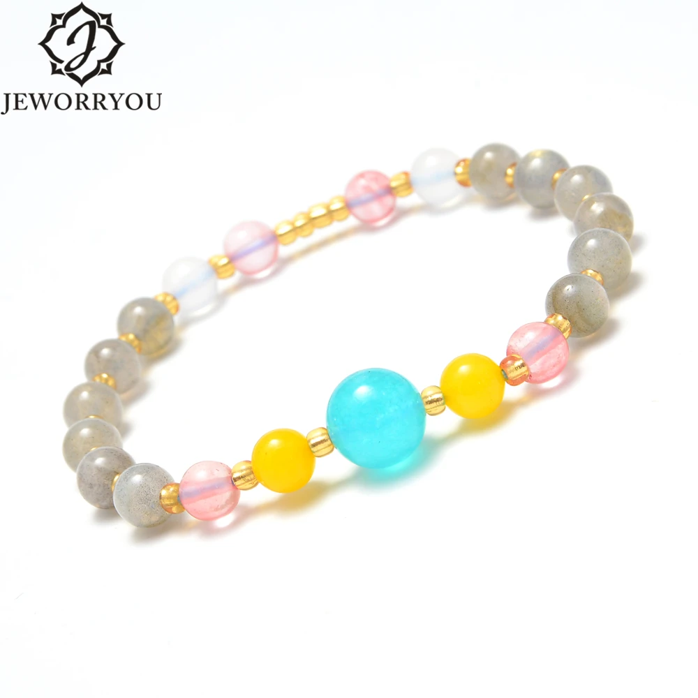 

Fashion Boho Bracelets & Bangles Women Stone Beaded Bracelet Set With Colorful Gem Long Wrap Bracelet for Women