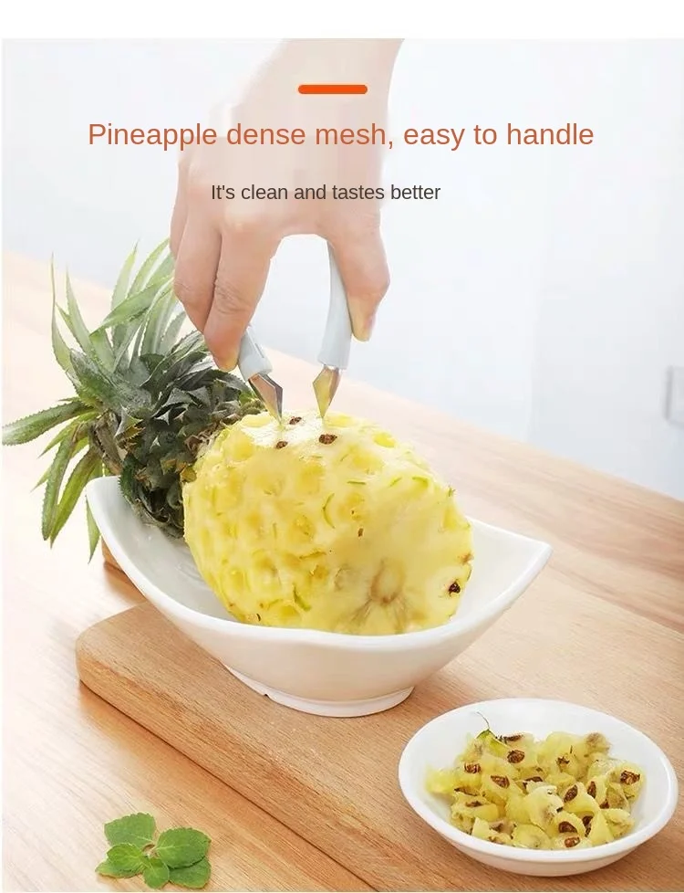 Éplucheur d'ananas en acier inoxydable, pince d'artefact de gougeage,  couteau à ananas, éplucheur de fruits, pince à éplucher domestique, outils  de cuisine - AliExpress