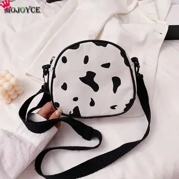 

Fashion Exquisite Shopping Bag Women Canvas Shoulder Bag Cow Print Travel Daily Pocket Small Crossbody Satchel
