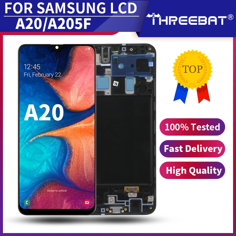 Новый оригинальный AMOLED дисплей для Samsung Galaxy A20 A205 SM-A205F A205FN ЖК-экран A205GN A205S
