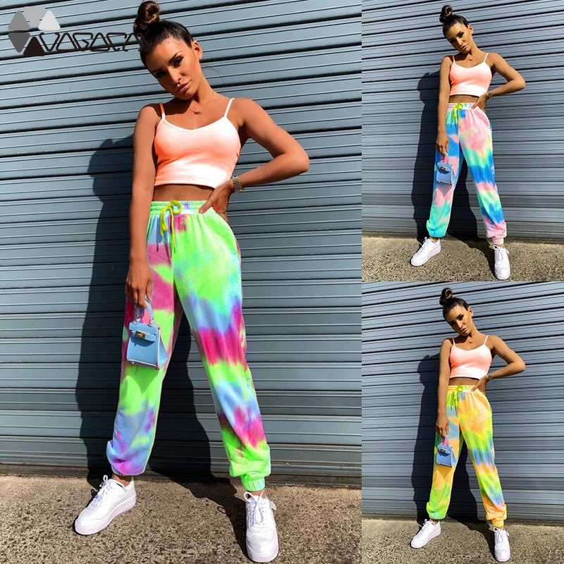 

Korean Tie-dye Women's Sweat Pants Fashion Casual Sweatpants Hip Hop Drawstring Loose Sports Joggers Trousers Workout Streetwear