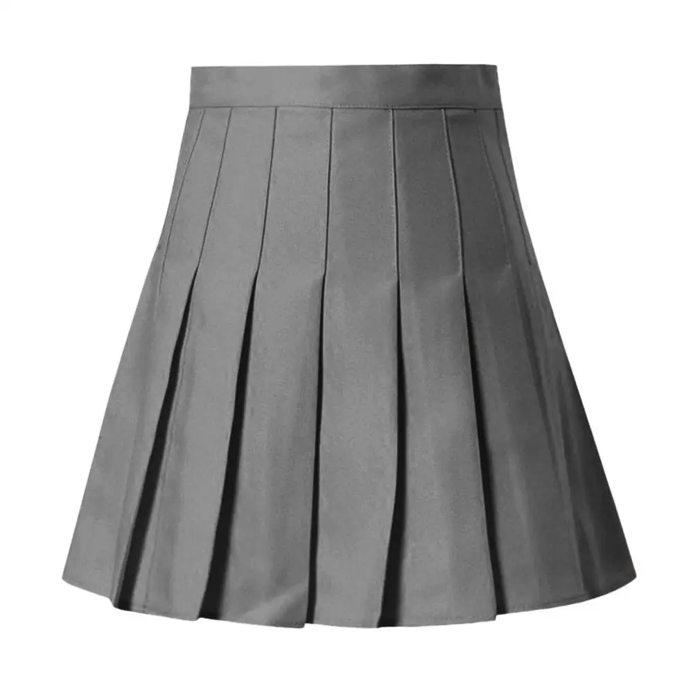 Женская модная летняя плиссированная юбка с высокой талией юбка для косплея kawaii Женская Студенческая мини-юбка короткая под форму А4 - Цвет: Gray