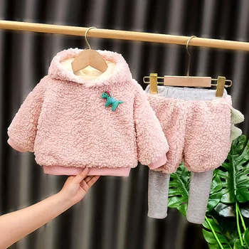 

Halilo Christmas Baby Outfit Winter 2020 Plus Velvet Thicken Warm Tops Pants 2pcs Birthday Girls Clothing Sets Princess Costume