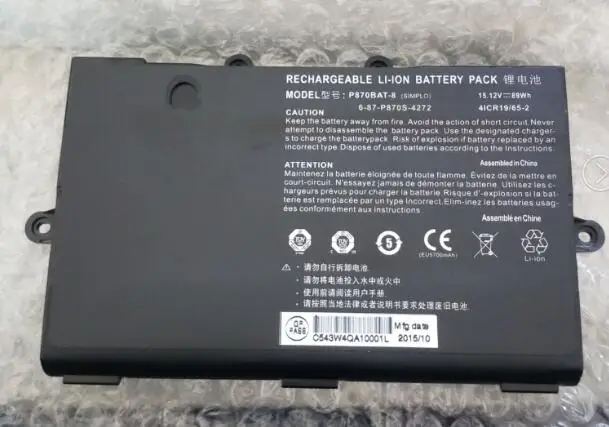 Новые оригинальные Батарея для Clevo P870DM P870DM2 P870DM3 Sager NP9870 NP9873 6-87-P870S-4273, P870BAT-8 6-87-P870S-4272 6000 мА-ч
