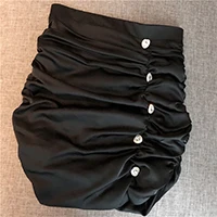 Новинка, Высококачественная Дизайнерская Женская мини-юбка со складками - Цвет: Черный