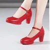 Cowhide Women's High Heel Shoes With Heels Platform Mary Jane Shoes Women Pumps Office Work Shoe Women's Wedding Shoes 32-43 5