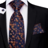 Hi-Tie lujo Floral Paisley corbatas para hombres hombre Desigenr rojo verde nieve corbatas para Navidad adultos seda corbata Hanky gemelos conjunto ► Foto 2/6