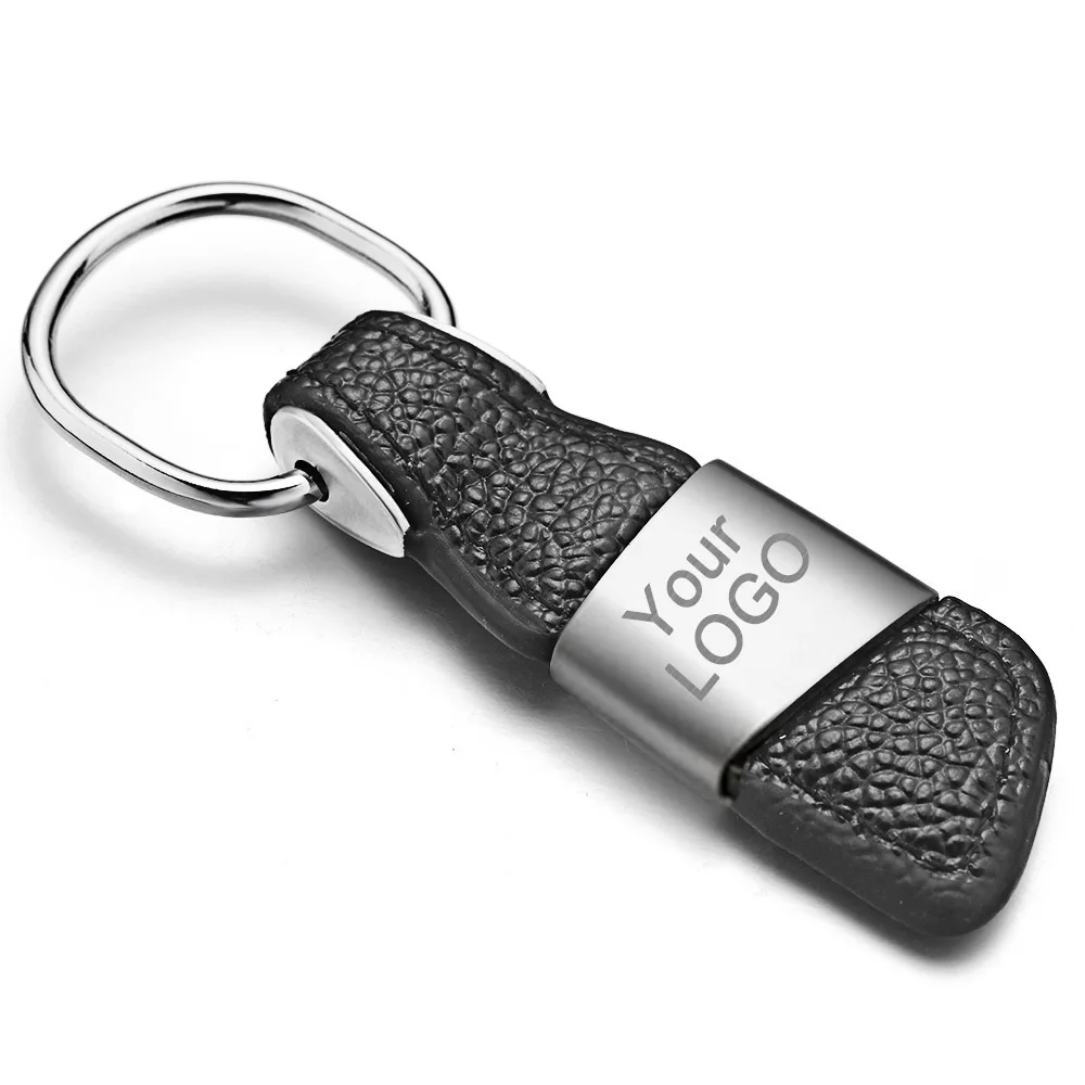 

Custom Lettering Keychains Men Genuine Leather Keyrings Metal Engrave Name Customized Logo Personalized Gift Key Chain Car DK375