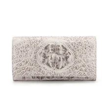 

Alligator Skin Women Fashion Wallet Medium Long Trend Evening Bag Genuine Leather Luxury Wallet High Quality Cozy Clutch Purse
