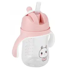 ESTINK, 240 мл, двойная ручка, детская тренировочная чашка для новорожденных, бутылочка для молока, соломенная чашка для детей, чашка для питьевой воды для кормления детей