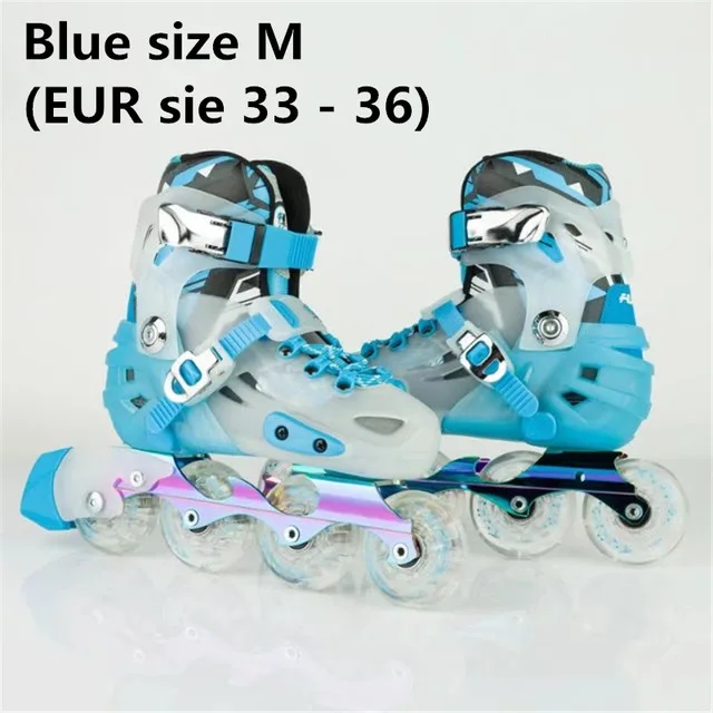 Blue size M Премиум Детские кроссовки роликовые коньки обувь для детей от 8 до 15 лет обувь для катания на коньках уличная спортивная обувь Размер s m Europea 29 до 36 - Цвет: Blue size M