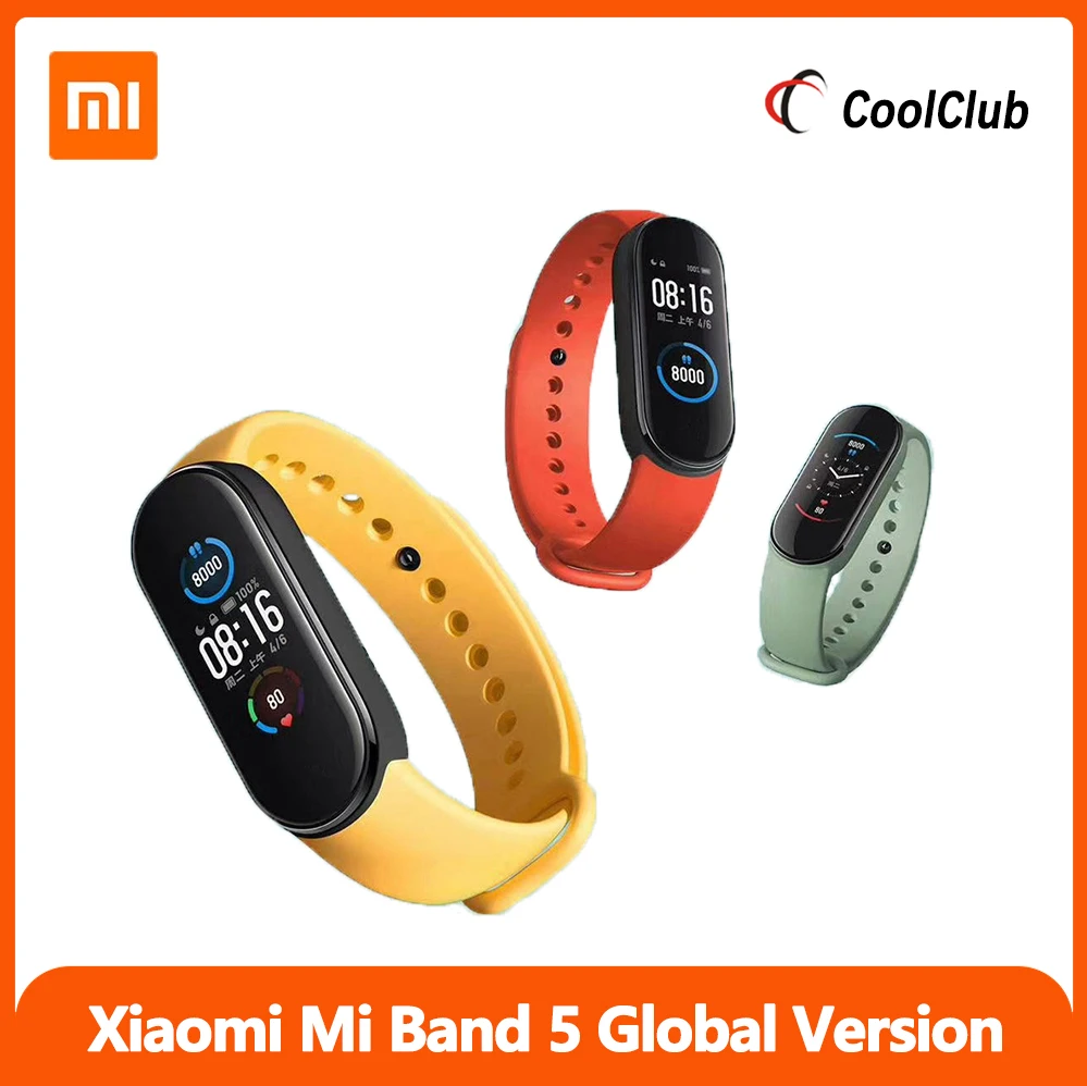 Xiaomi Mi Band 5 глобальная Версия смарт браслет Bluetooth 0 AMOLED цветной экран Пульс