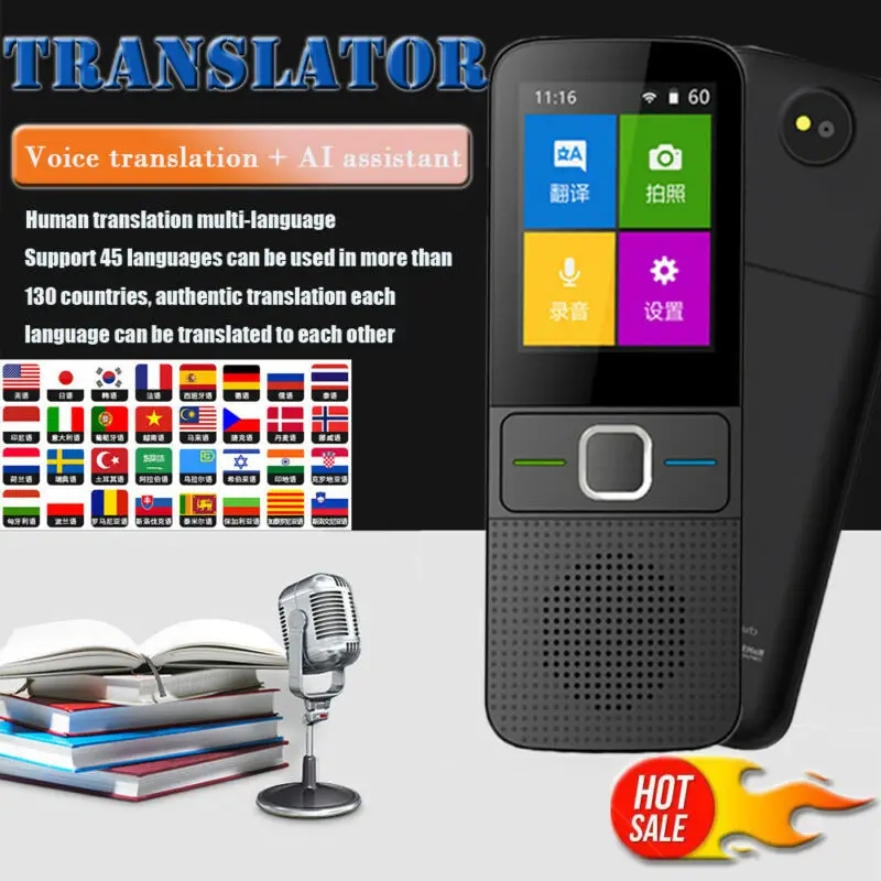 

Portable Smart Voice Text Translator Two-Way Real Time Multi-Language Support Photo translation Touch Screen