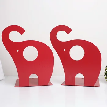 

Cute For Shelves Stand Storage Holder Home Office Cartoon Elephant Decoration Book Organizer Metal Bookends Kids Gift Library