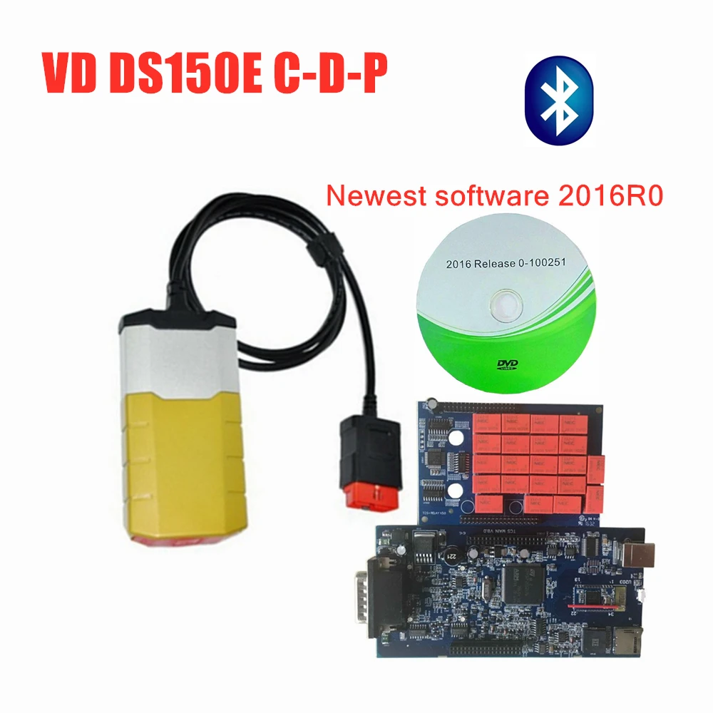 V3.0 зеленый pcb Obd Obd2 сканер VD DS150E C-D-P новейший,0/2015R3 keygen с bluetooth для delphis автомобильный грузовик диагностический инструмент - Цвет: with bluetooth