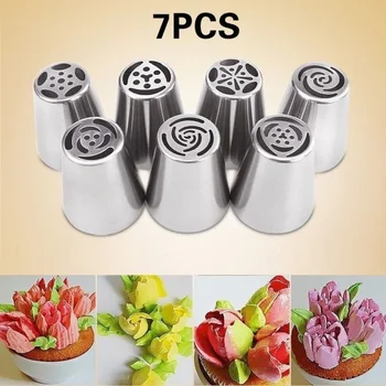 

7Pcs/lot Russian Tulip Icing Piping Nozzles Cake Decoration Tips 3d Printer Nozzle Biscuits Sugarcraft Pastry DIY Baking Tool