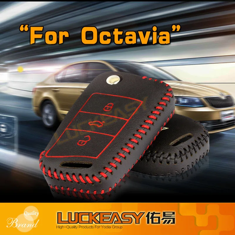 Luckeasy кожаный чехол для ключей для SKODA Ocatavia чехол для ключей держатель Крафт первый слой автомобиля key2a